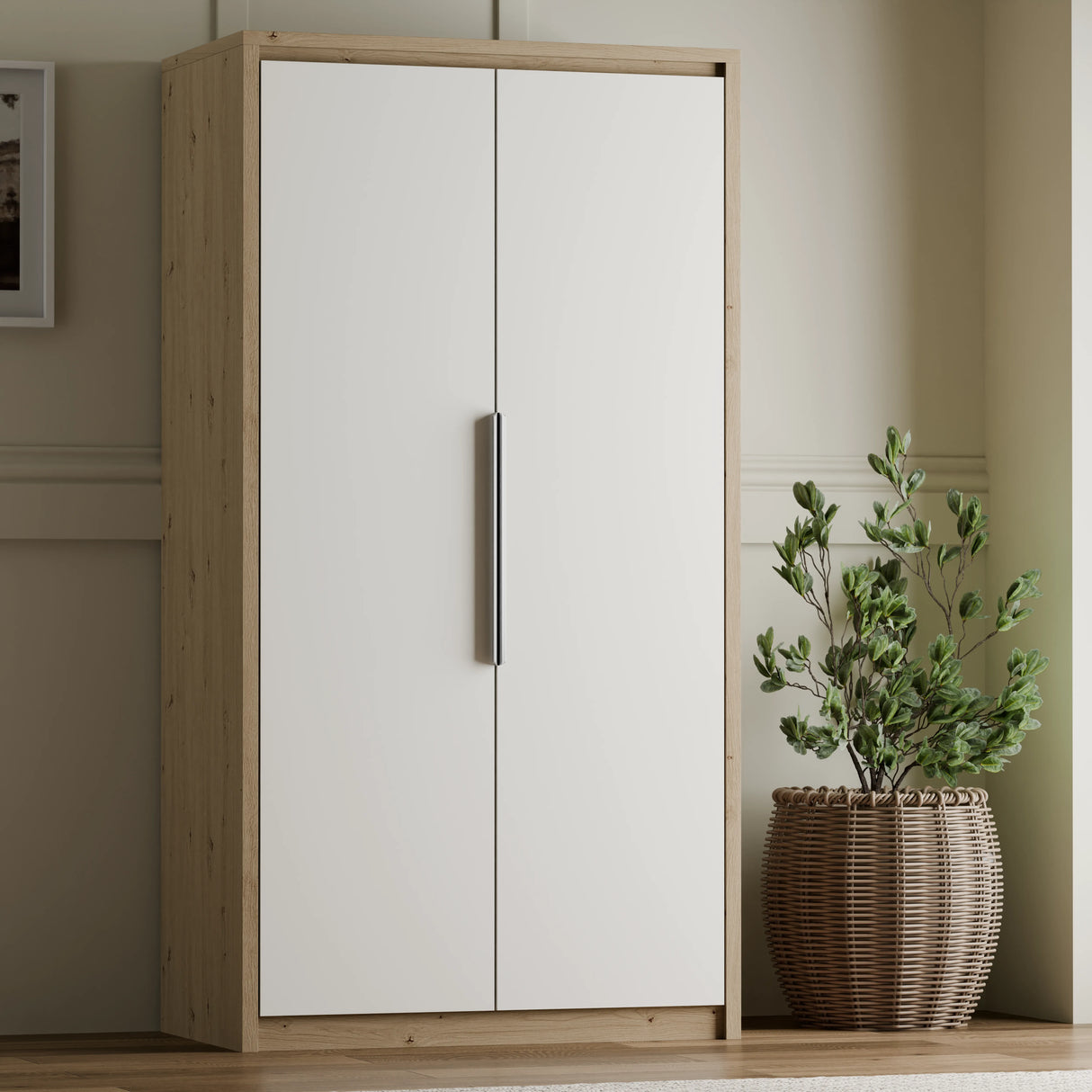 Skova Double Wardrobe with Drawers & Clothes Rail