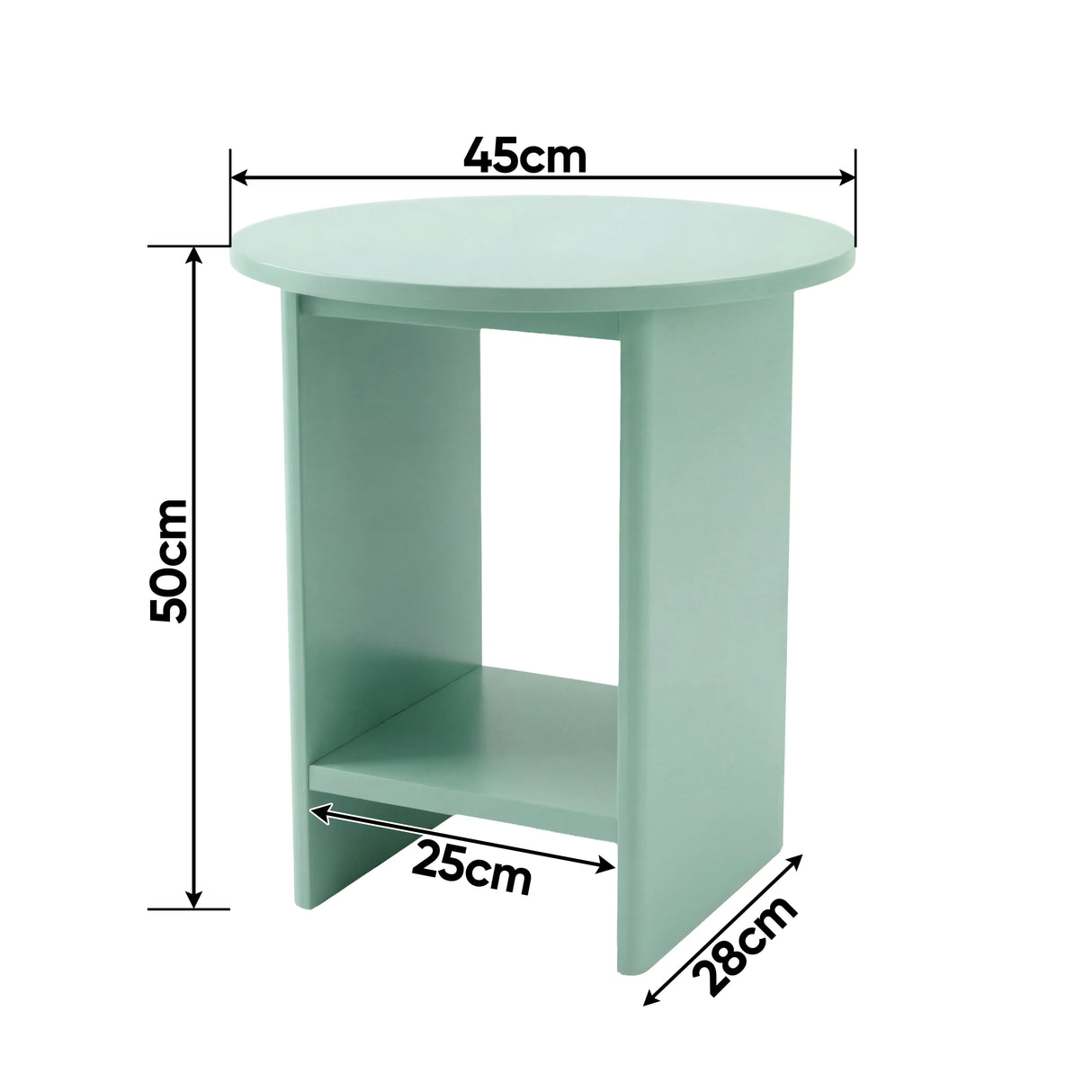 Small Round Side Table for Living Room - Sofa End Table