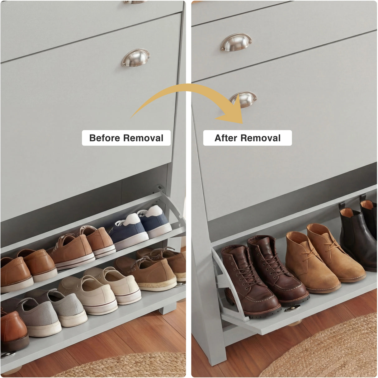 Shoe Cabinet With Drawer - 2 Door Slim Shoe Storage Unit