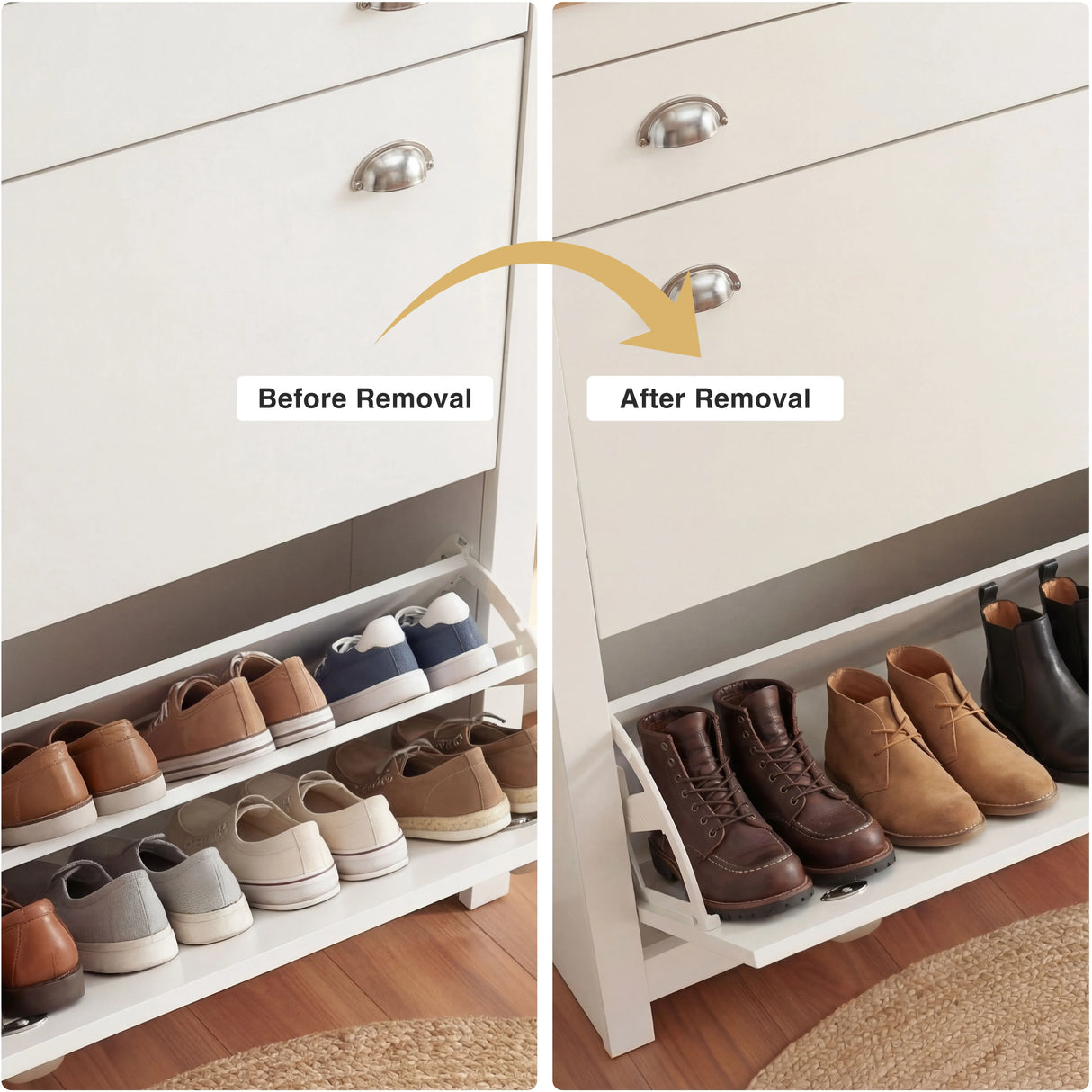 Shoe Cabinet With Drawer - 2 Door Slim Shoe Storage Unit