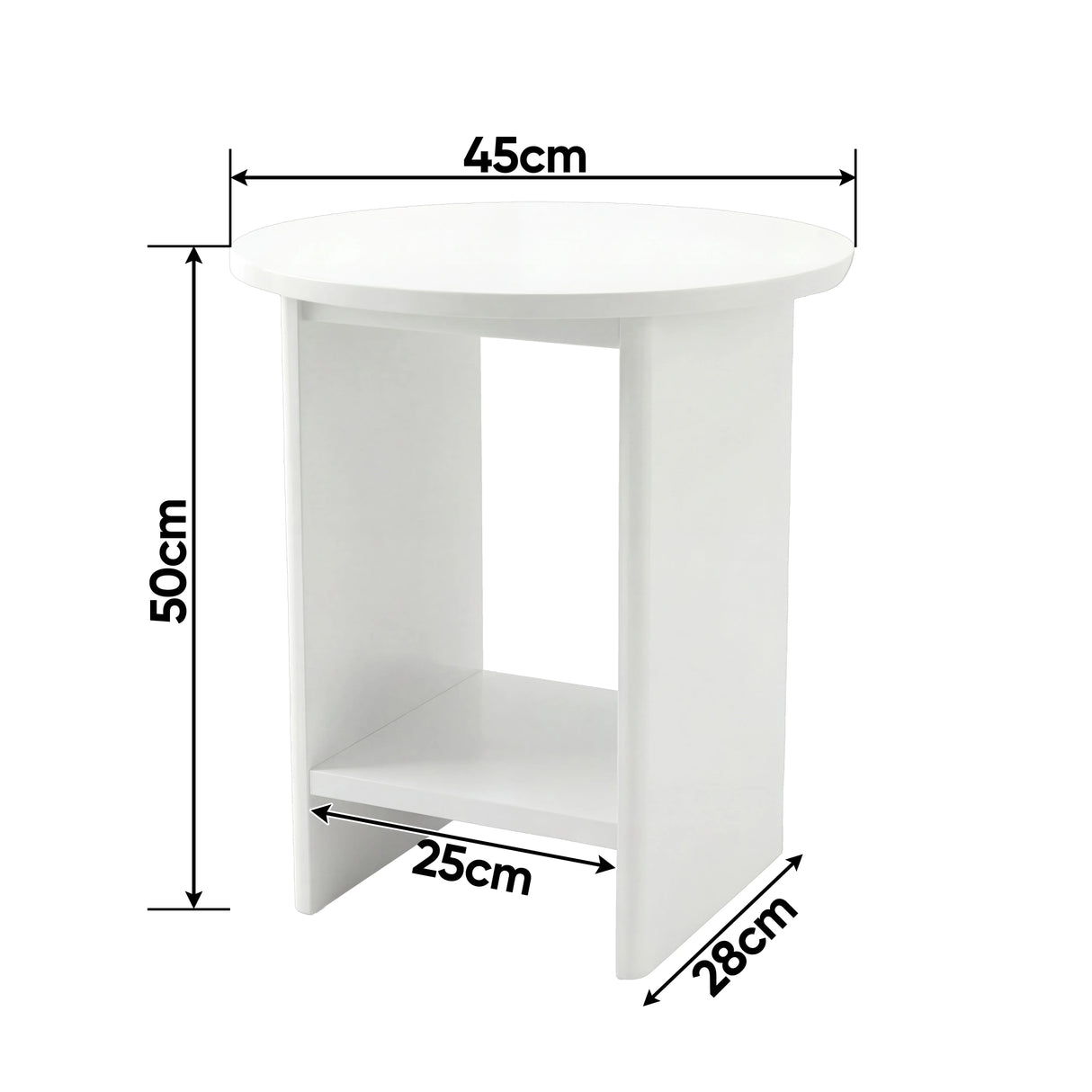 Small Round Side Table for Living Room - Sofa End Table