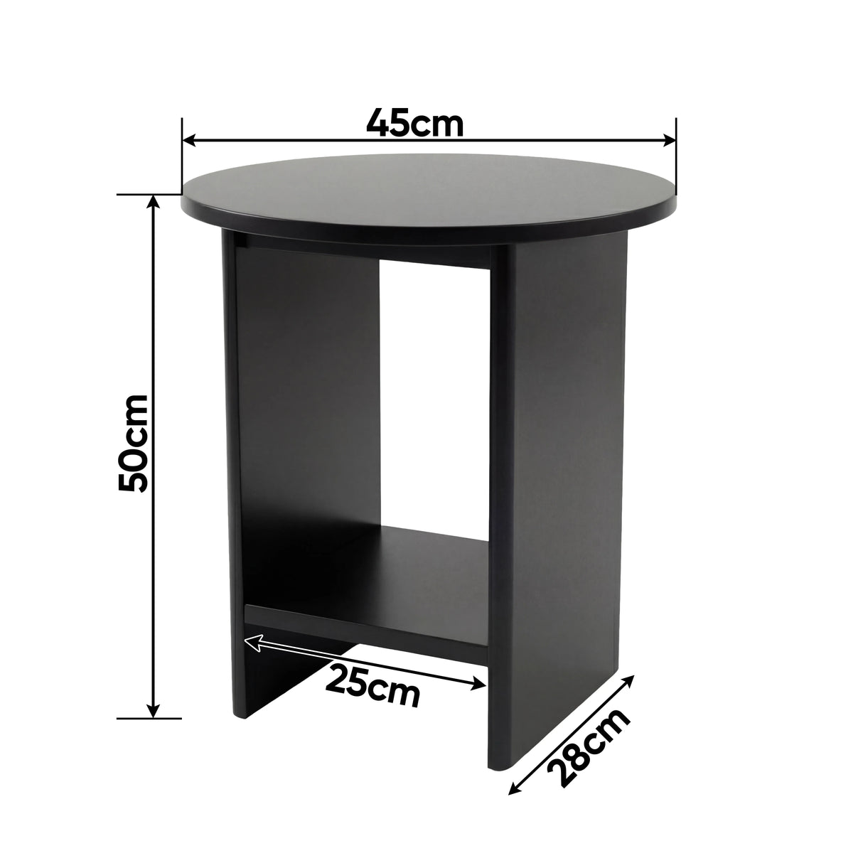 Small Round Side Table for Living Room - Sofa End Table
