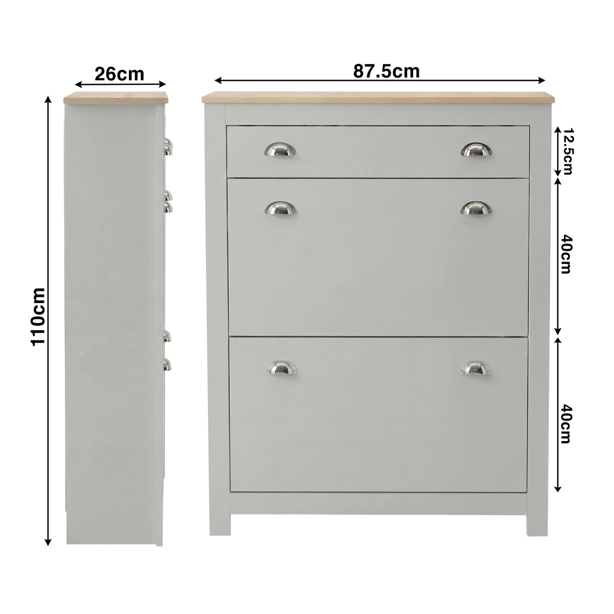 Shoe Cabinet With Drawer - 2 Door Slim Shoe Storage Unit