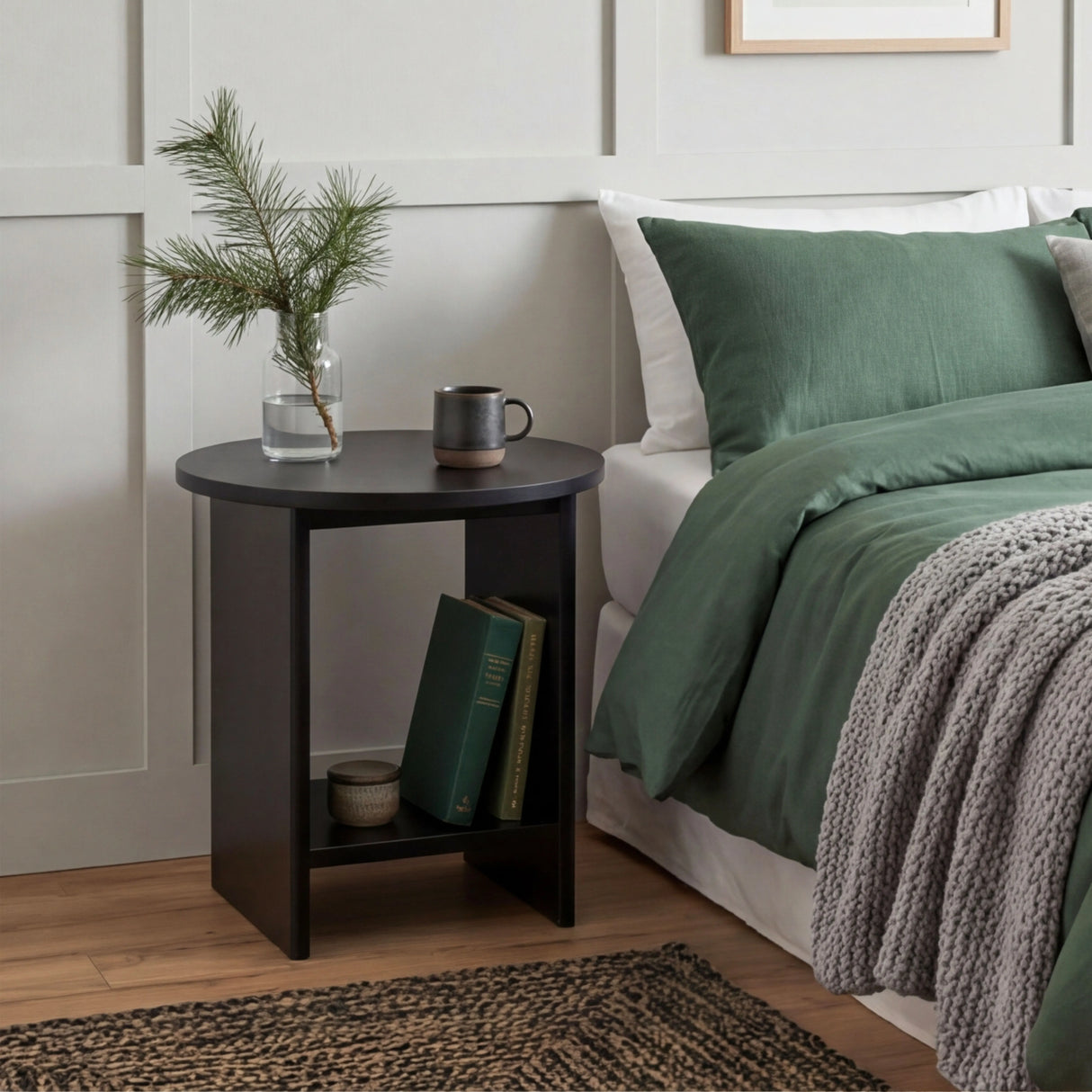 Small Round Side Table for Living Room - Sofa End Table