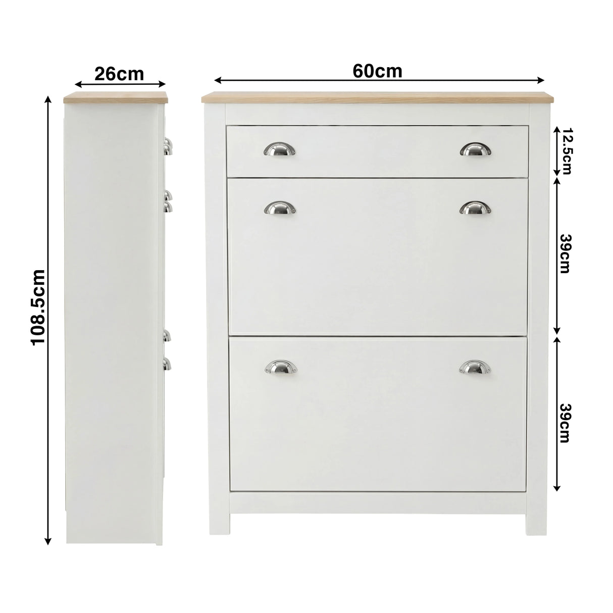 Shoe Cabinet With Drawer - 2 Door Slim Shoe Storage Unit