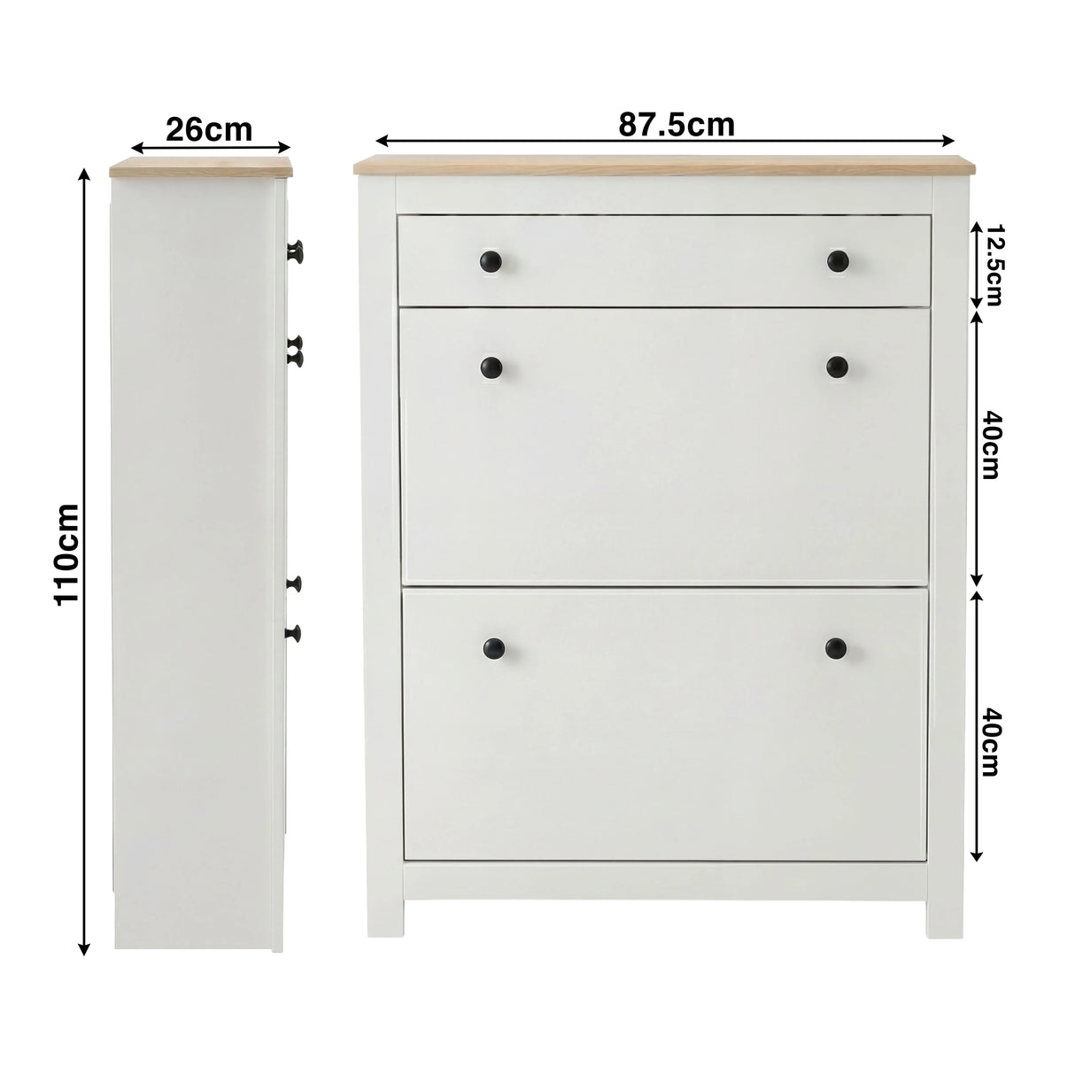 Modern Shoe Cabinet With Drawers | 2 Door Shoe Storage