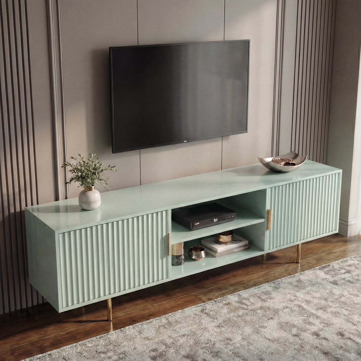 Flutrina Painted 180cm TV Unit Cabinet with Storage for TVs up to 85"