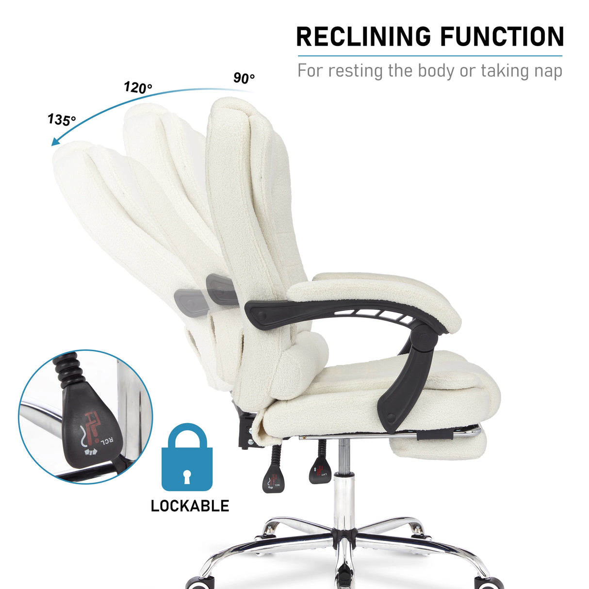 Ergonomic Office Chair With Footrest - Executive Computer Desk Chair