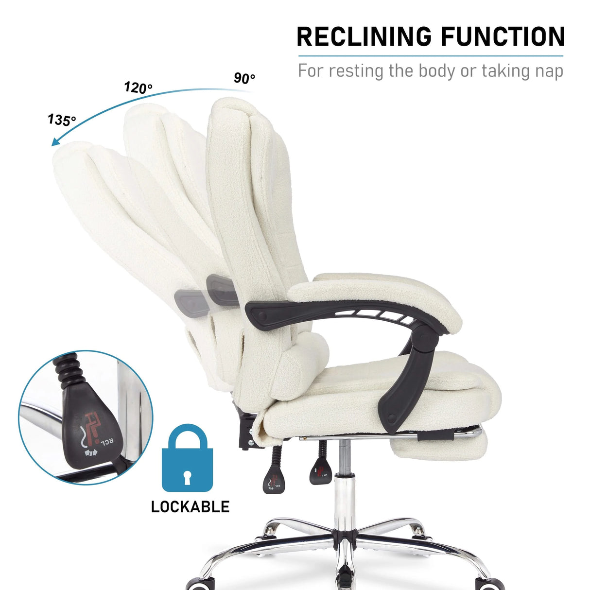 Ergonomic Office Chair With Footrest - Executive Computer Desk Chair