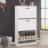3 Drawer Slim Shoe Cabinet For Hallway - Tall Shoe Storage