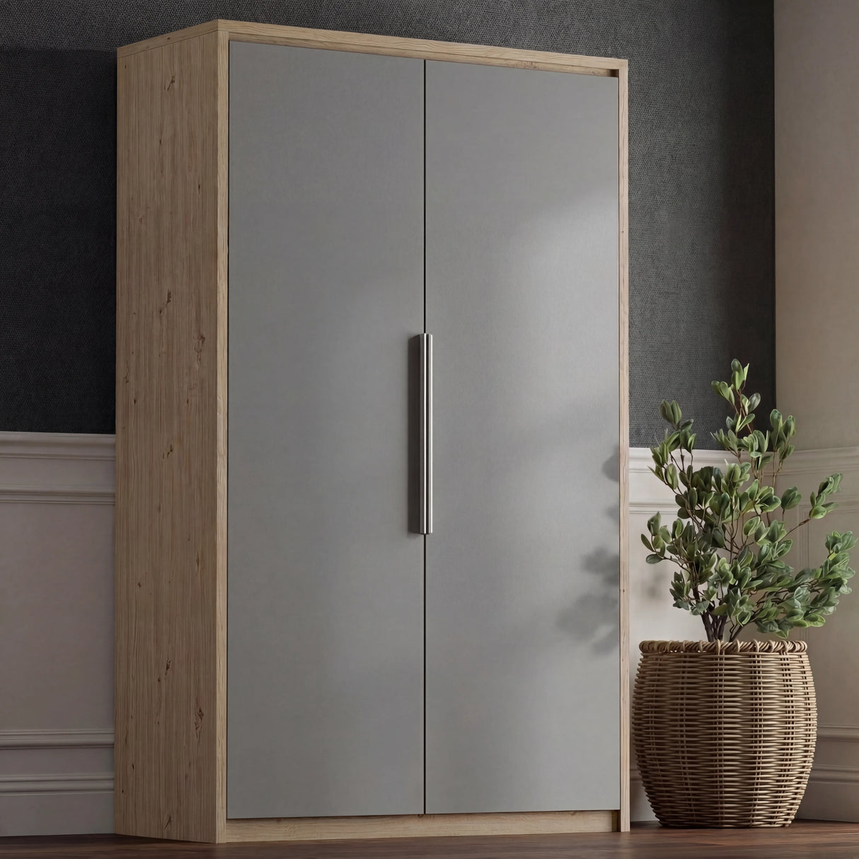Skova Double Wardrobe with Drawers & Clothes Rail