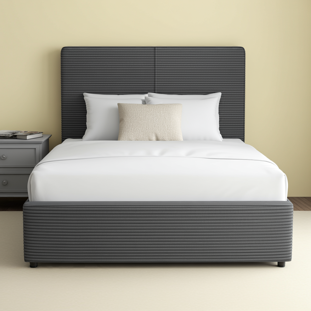 Velvet Ottoman Bed Frame - Gas Lift Ottoman Storage Bed