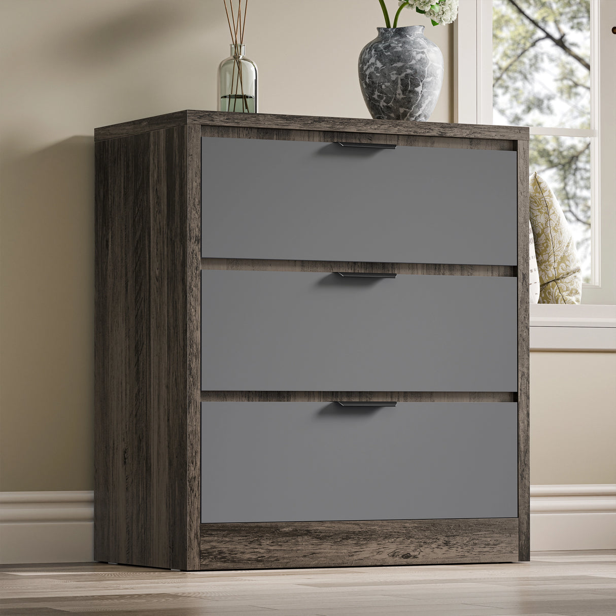 Skova 3 Drawer Chest of Drawers - Small Bedroom Drawers