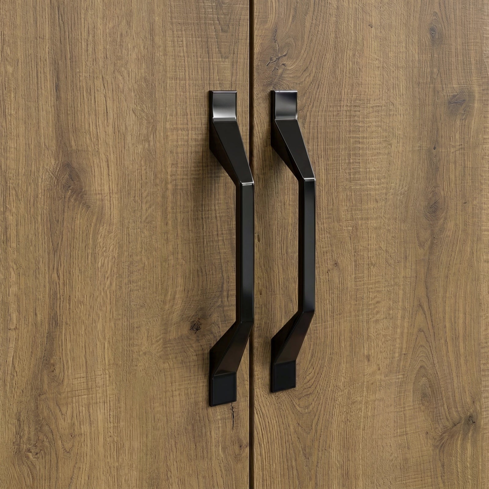 Industrial 2 Door Wardrobe with Drawer Oak Finish