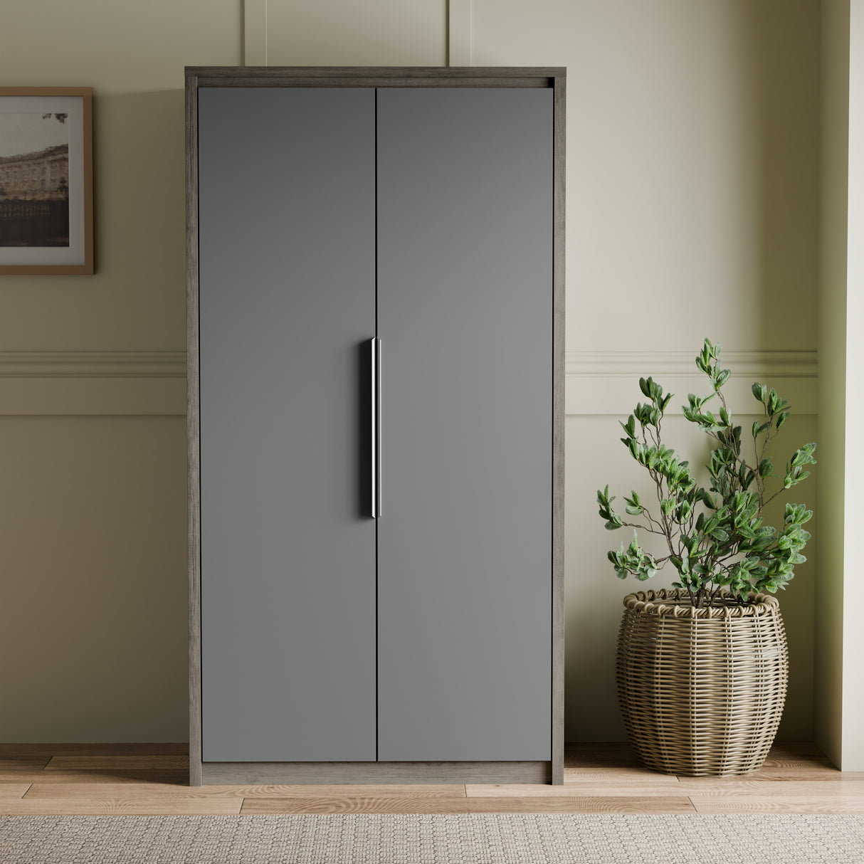 Skova Double Wardrobe with Drawers & Clothes Rail