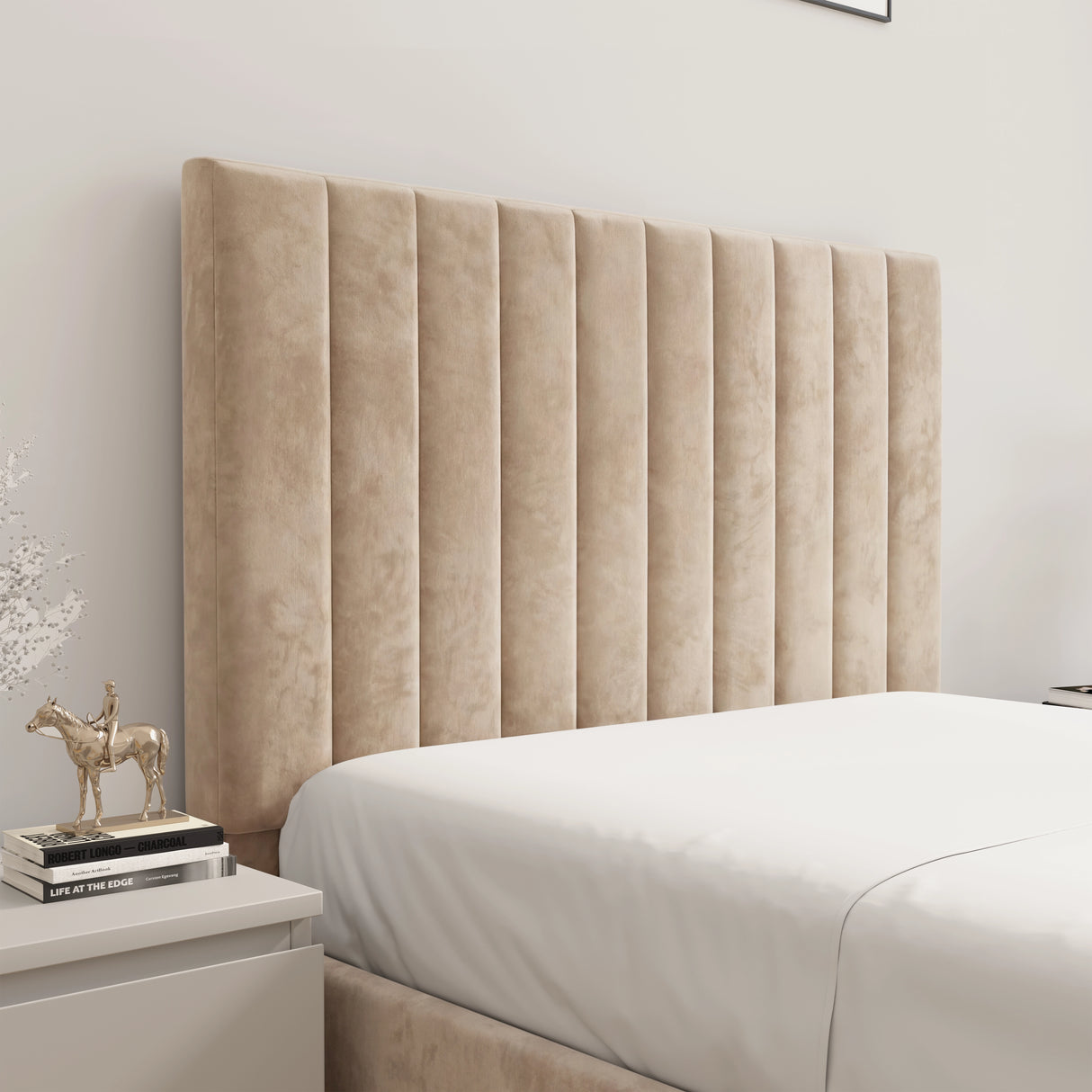 Vertical Line Ottoman Storage Bed - Velvet Ottoman Bed Frame