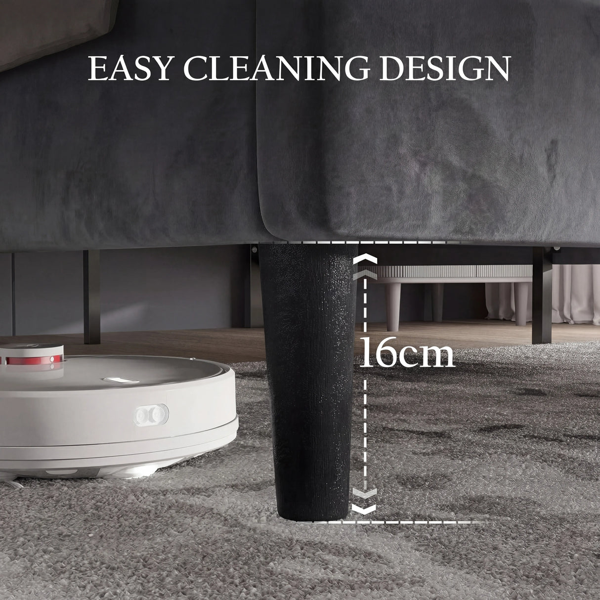 Velvet Double Bed Frame with Headboard Upholstered King Size Bed Frame