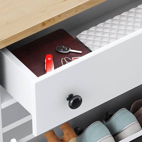 White shoe cabinet drawer from Dream Home Store in UK, perfect for storing shoes and keys.