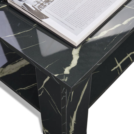 High gloss lift top coffee table with hidden storage shelf in black marble finish. Modern designer coffee table ideal for stylish UK living rooms.