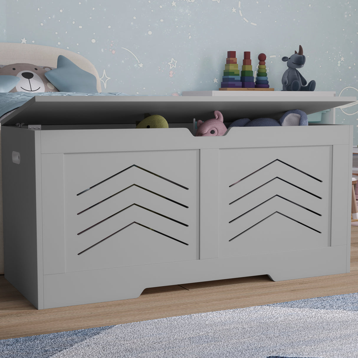 Large Toy Box - Bedding Blanket Box Storage Chest Trunk Bench