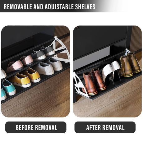 Black shoe cabinet for hallway, available at Dream Home Store in UK.