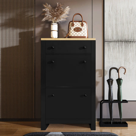 Black shoe cabinet with 1 drawer from Dream Home Store in UK, perfect for shoe storage.