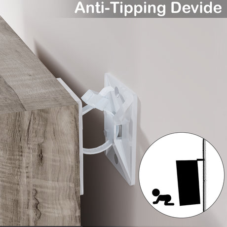 anti-tip device displayed on coach wood cube unit, ensuring you have a stable and safe storage for books