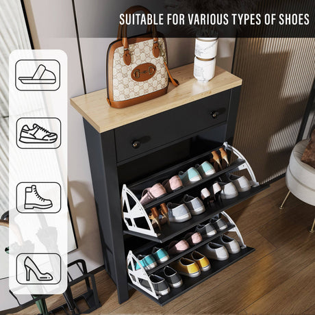 Black entryway shoe cabinet from Dream Home Store in UK, perfect for stylish shoe.