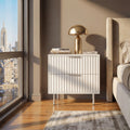 Flutrina Painted 2 Drawer Bedside Table with Metal Handles