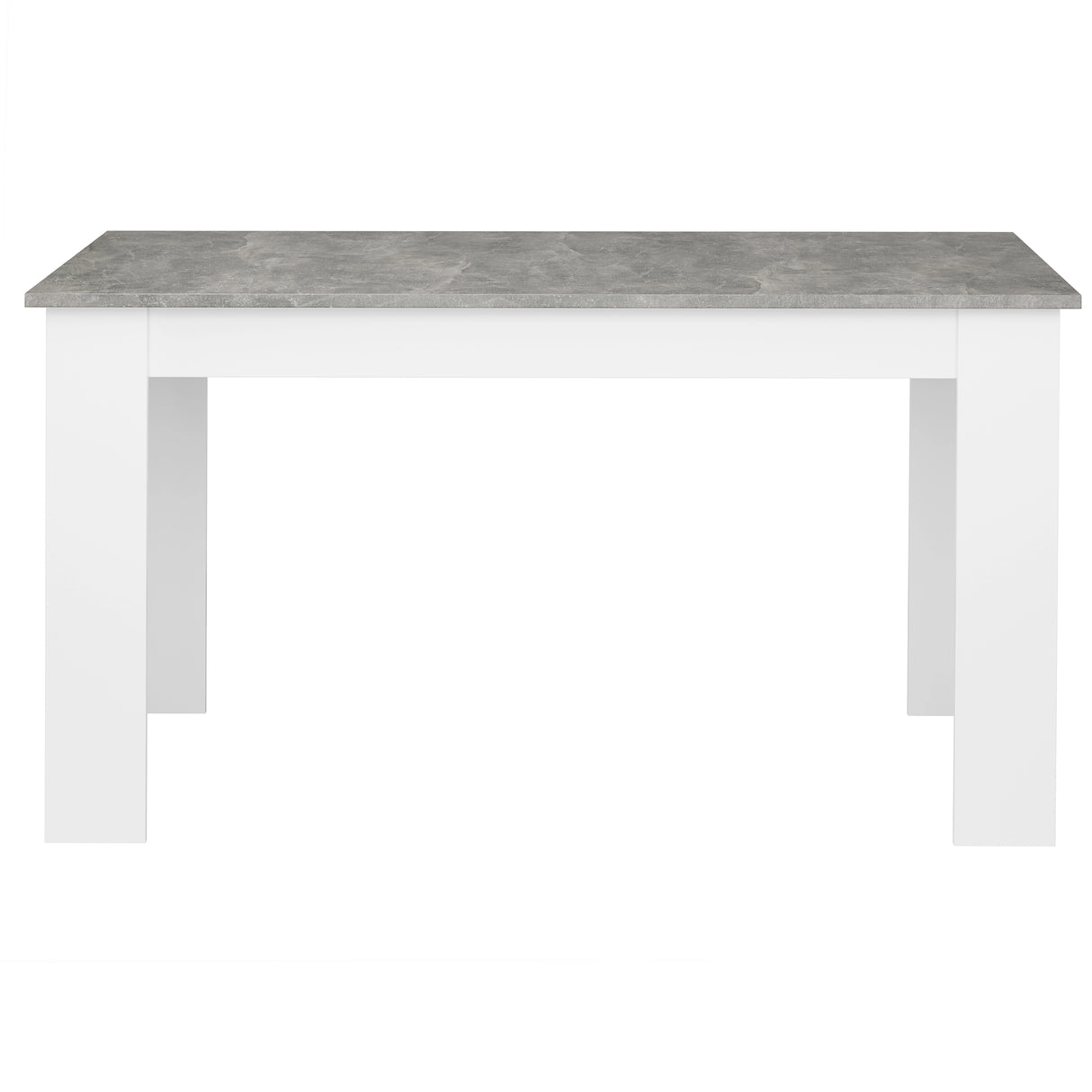 Rectangular Grey Marble Finish Dining Table with white legs, part of the 4-6 seater dining set from DHS, perfect for modern dining spaces.