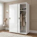 Torvek 2 Door Sliding Wardrobe with Shelves - High Gloss White