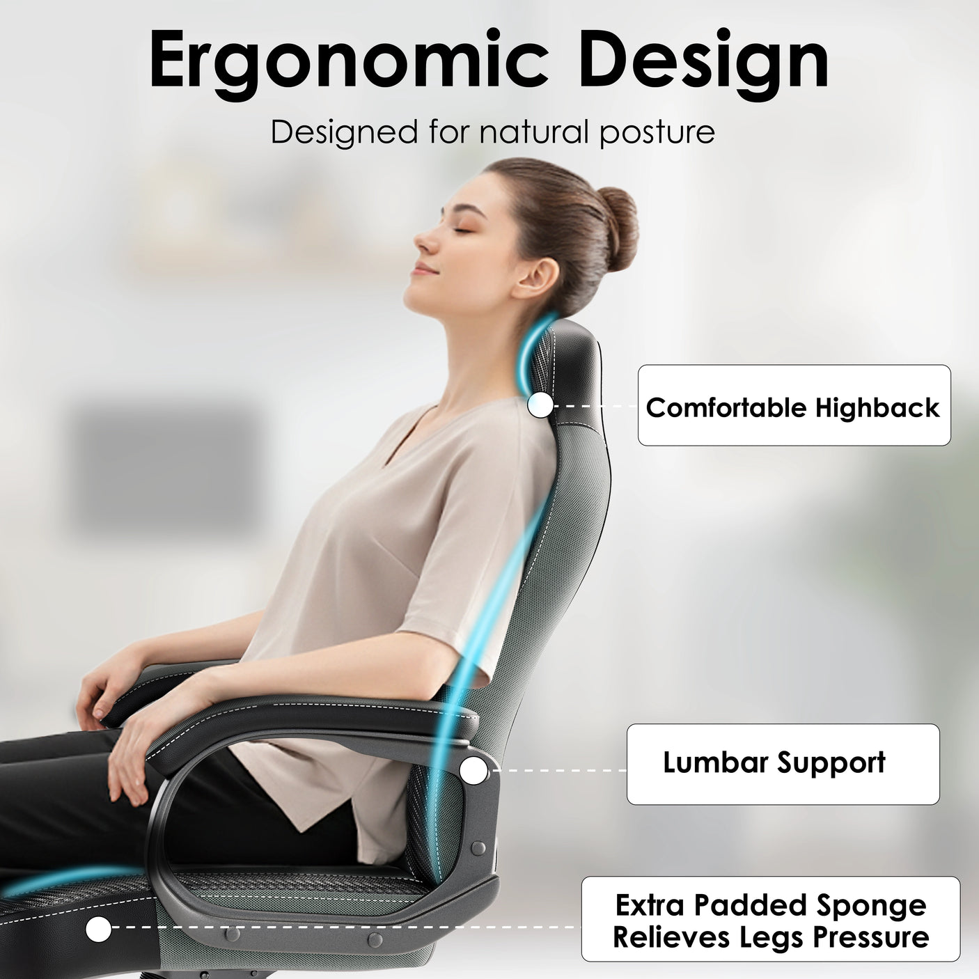 Xstriker Kids Gaming Chair with ergonomic design, featuring lumbar support, padded armrests, and high back for natural posture and comfort.