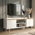 Larvik White TV Unit with Storage for TVs up to 50"