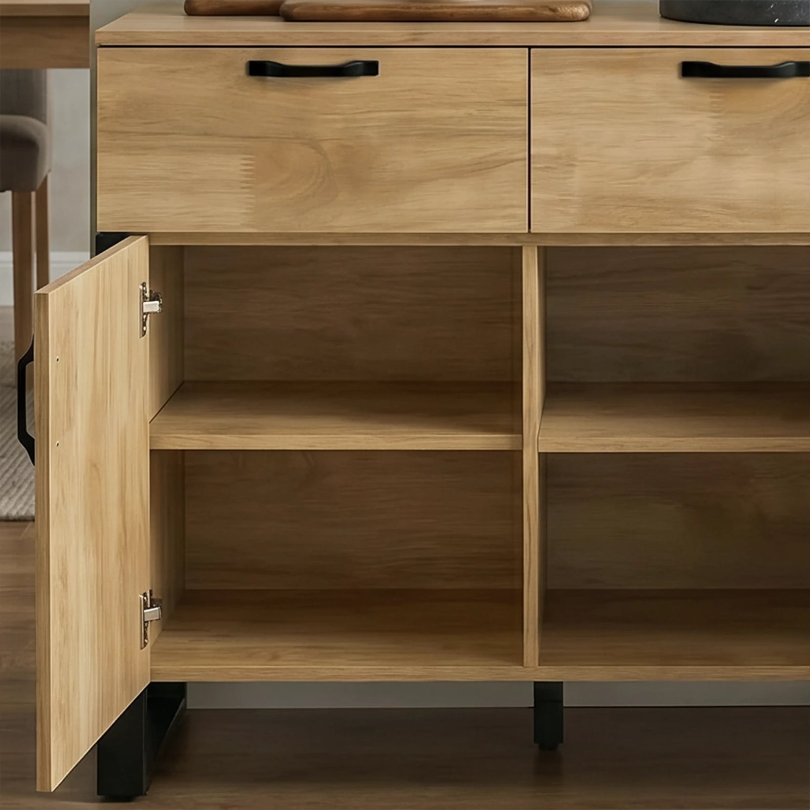Ironmere Mango Wood Effect 3 Door Sideboard Cabinet