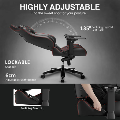 Ergonomic office chair with adjustable features on a dark background