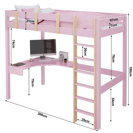 single bunk bed size,  200cm x 97cm x 180cm, perfect for children's rooms and space-saving.