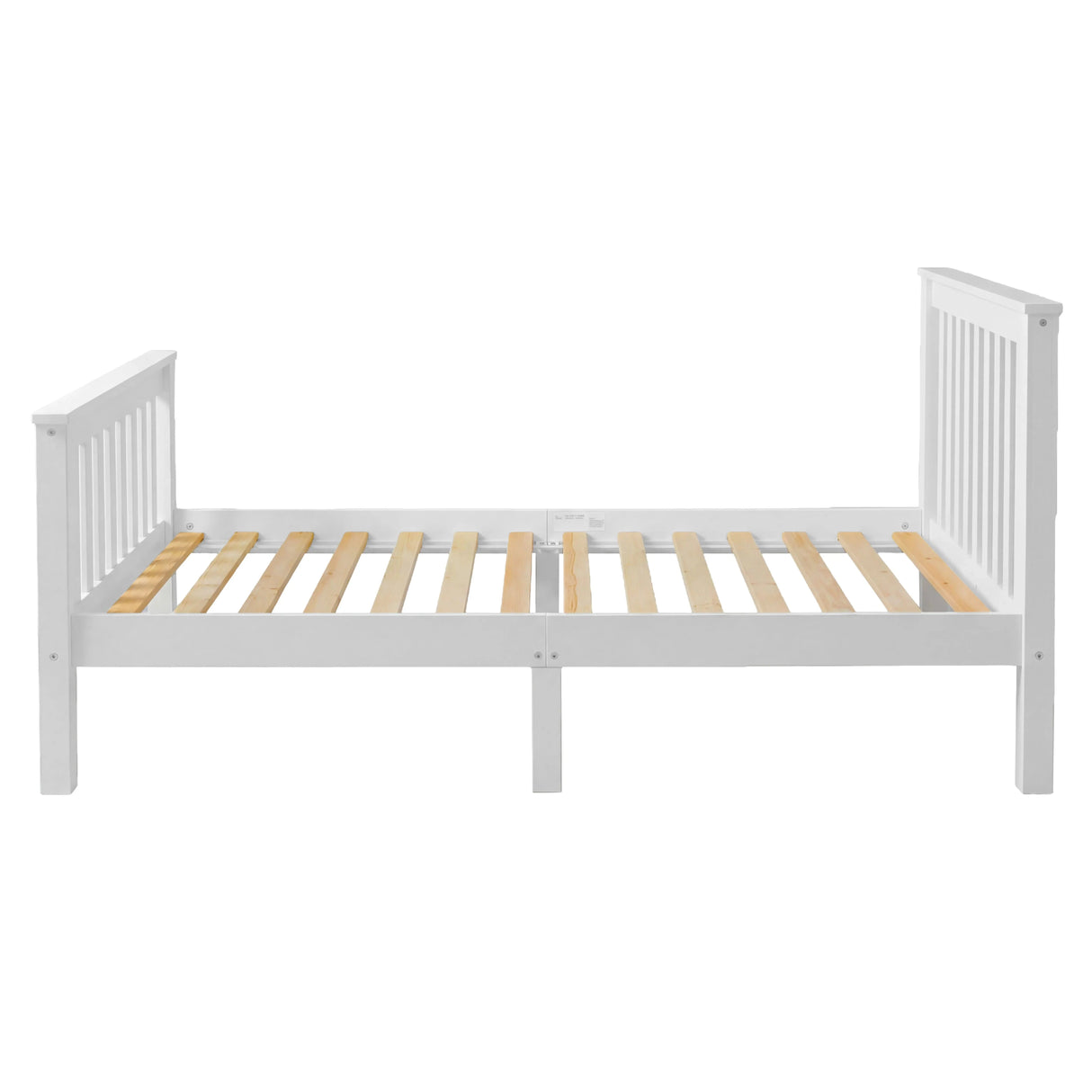 Single wooden bed frame in white with slatted base for optimal mattress support and airflow