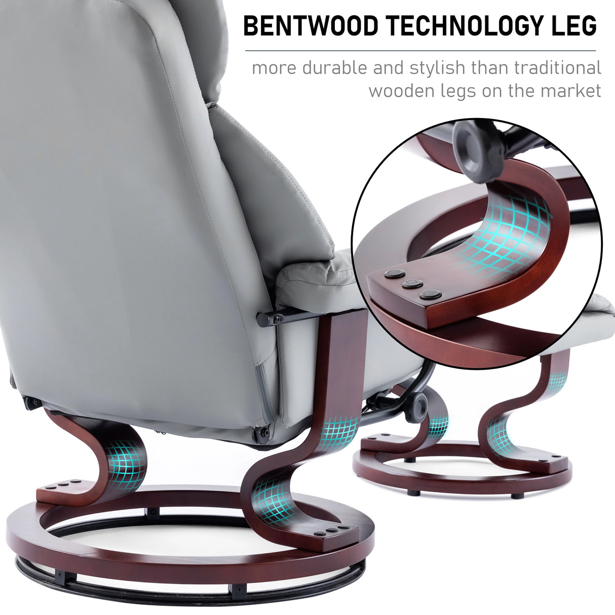 Swivel Recliner Chair with Footstool - Recliner Armchair