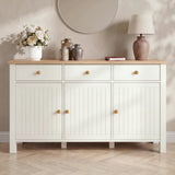 Linra Sideboard Cabinet with Drawers and Oak Veneer Top