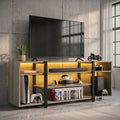 Industrial LED TV Stand with Storage for TVs up to 60" Wooden Grey
