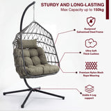 Foldable Hanging Egg Chair With Stand & Cushion