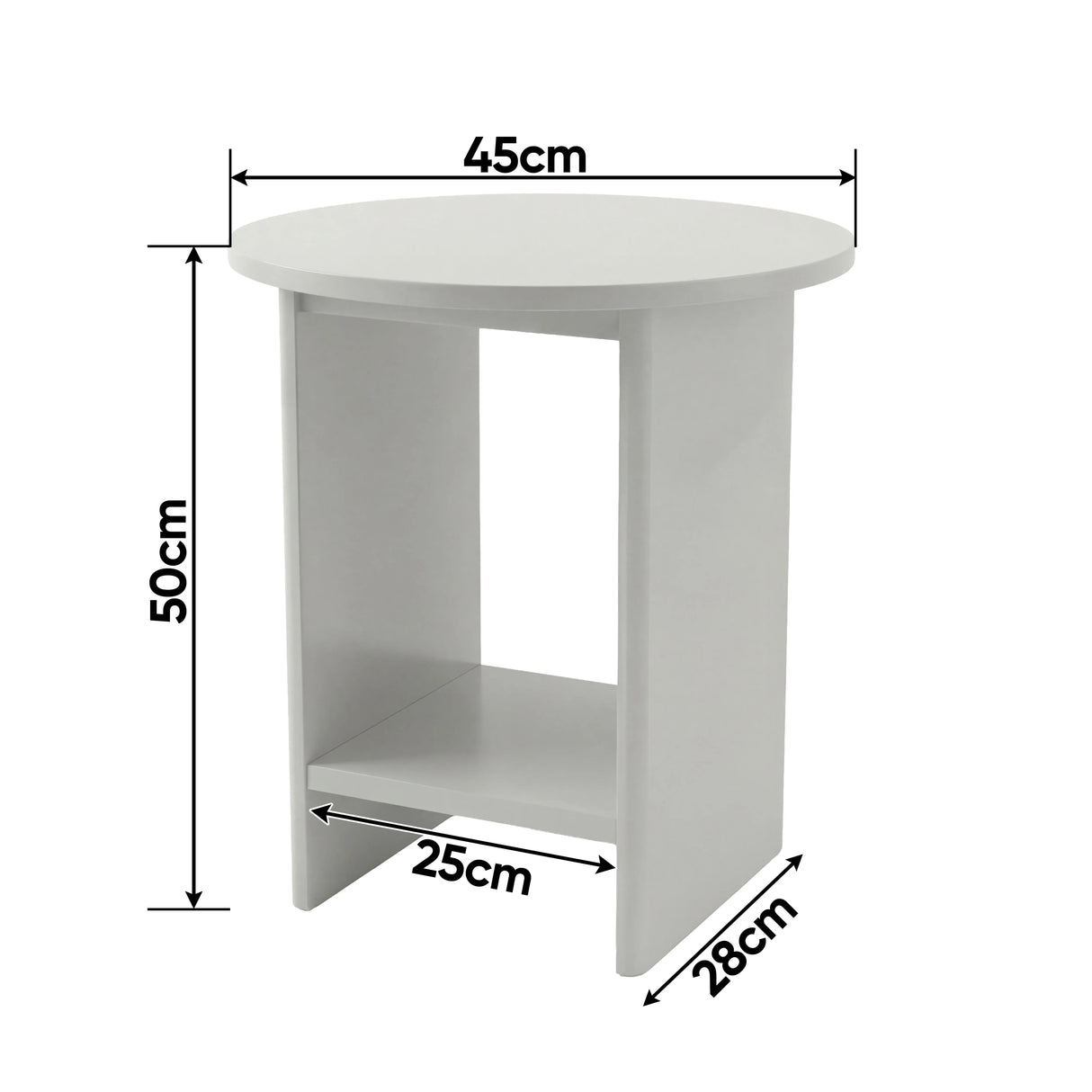 Small Round Side Table for Living Room - Sofa End Table