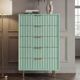 Flutrina Painted Tall Chest of 5 Drawers with Metal Handles