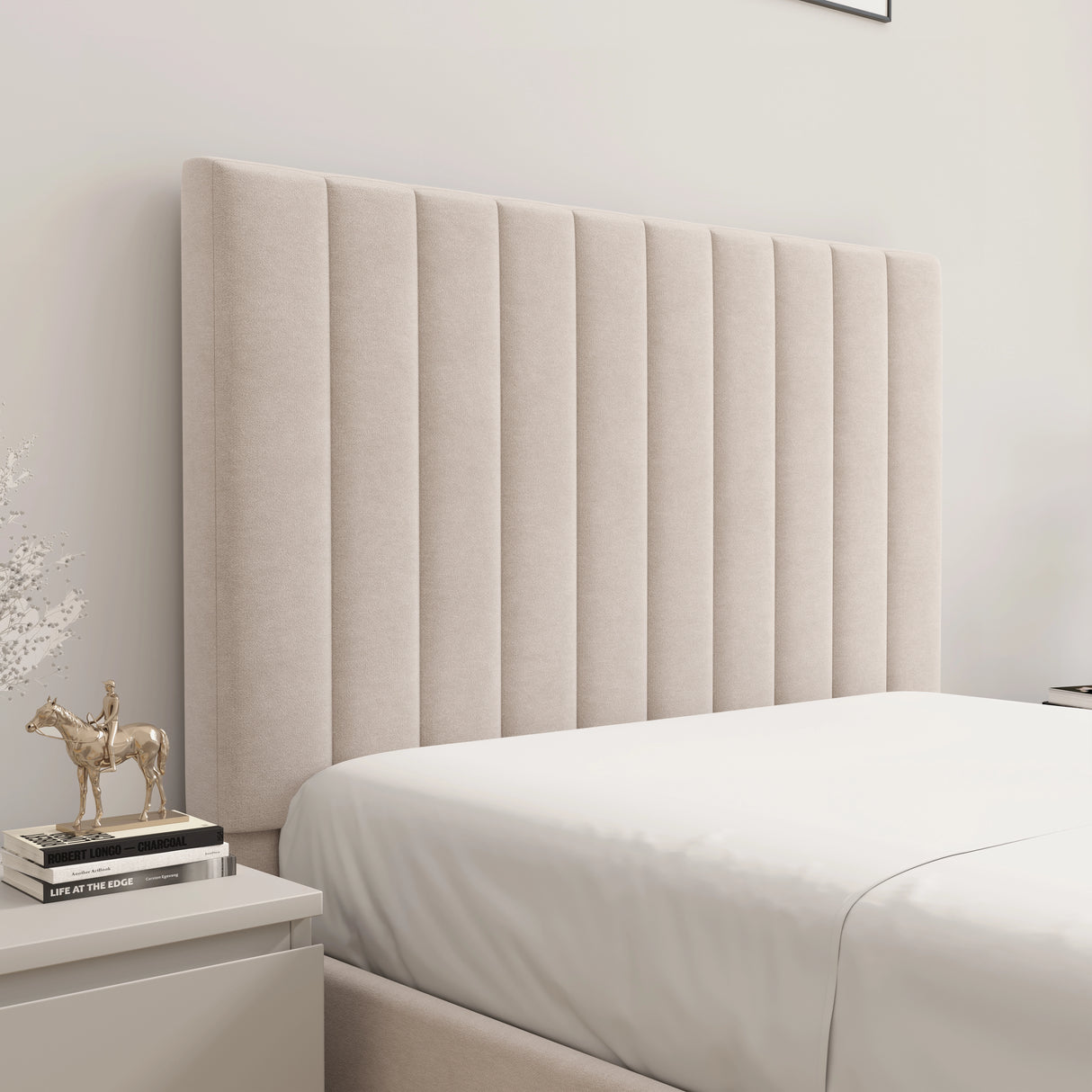 Vertical Line Ottoman Storage Bed - Velvet Ottoman Bed Frame