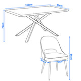 Xylon 4-6 Seater Dining Table and Chairs Set
