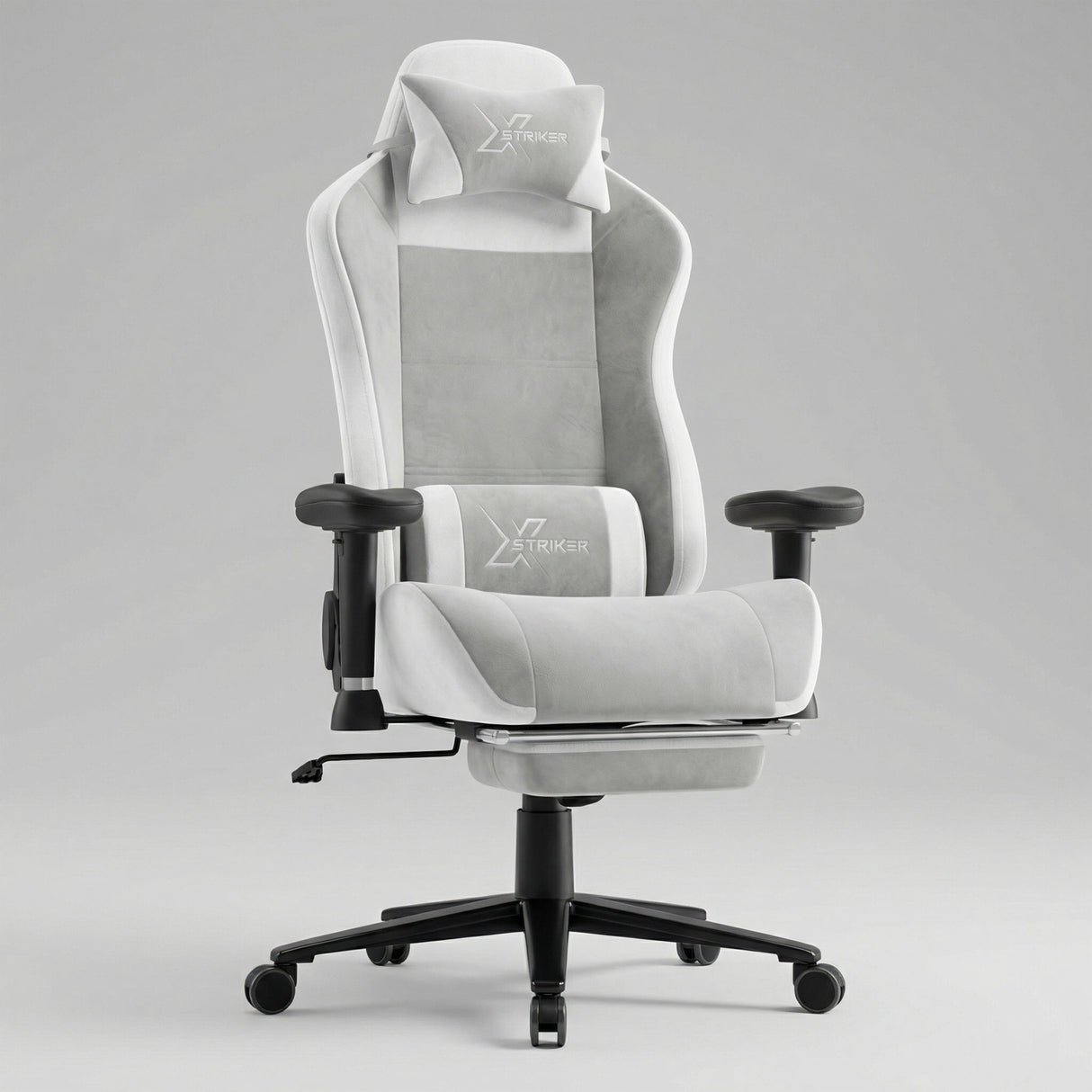 Xstriker Velvet Gaming Chair with Footrest – Wide Ergonomic Chair