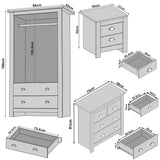Shaker 3 Piece Bedroom Set - Wardrobe with Chest of Drawers
