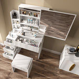 Dressing Table with Storage, Drawers and Mirror - Vanity Makeup Table
