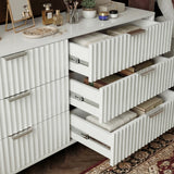 Flutrina Painted Wide Chest of 6 Drawers Bedroom Dresser