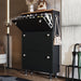 Black Blisswood Shoe Cabinet Hallway with one drawer open, showcasing organized shoe storage. Ideal for modern hallway interiors.